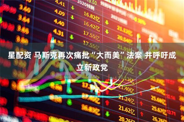 星配资 马斯克再次痛批“大而美”法案 并呼吁成立新政党