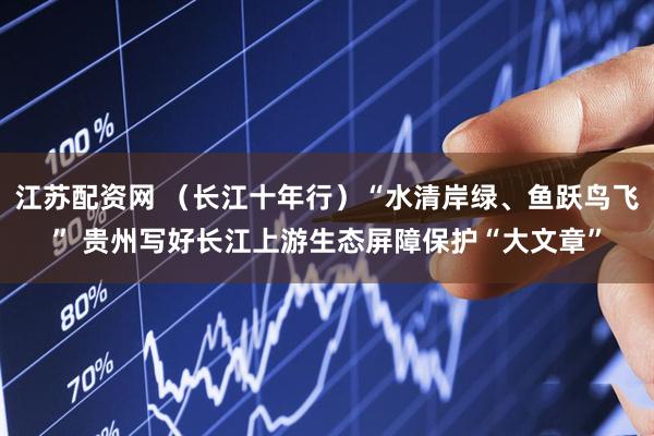 江苏配资网 （长江十年行）“水清岸绿、鱼跃鸟飞” 贵州写好长江上游生态屏障保护“大文章”